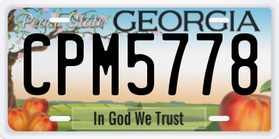 GA license plate CPM5778