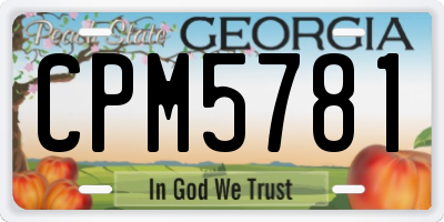 GA license plate CPM5781