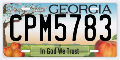 GA license plate CPM5783