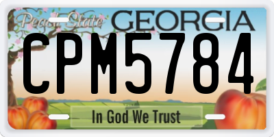 GA license plate CPM5784