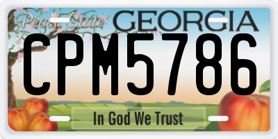 GA license plate CPM5786
