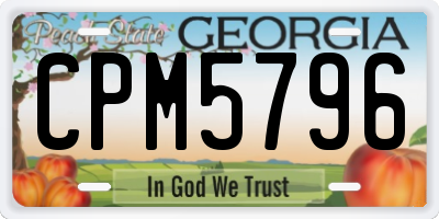 GA license plate CPM5796