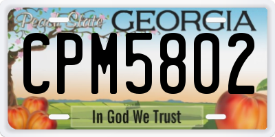 GA license plate CPM5802