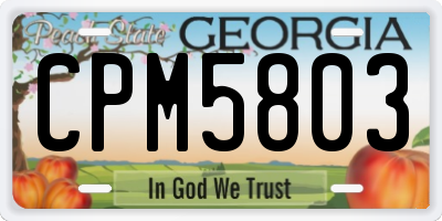 GA license plate CPM5803