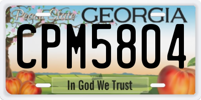 GA license plate CPM5804