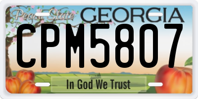 GA license plate CPM5807