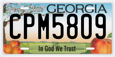 GA license plate CPM5809