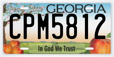 GA license plate CPM5812