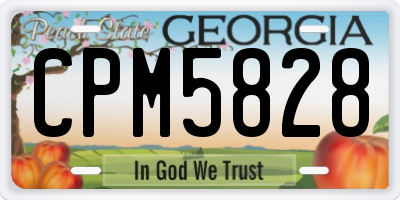 GA license plate CPM5828