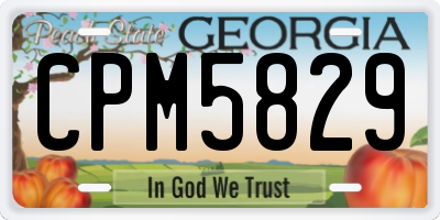 GA license plate CPM5829