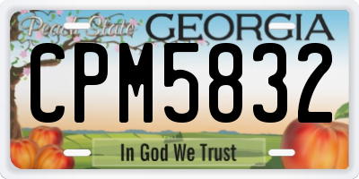 GA license plate CPM5832