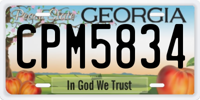 GA license plate CPM5834