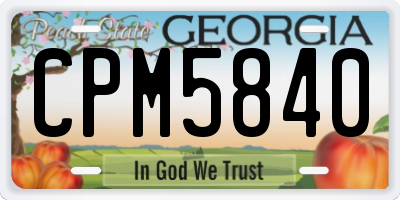 GA license plate CPM5840