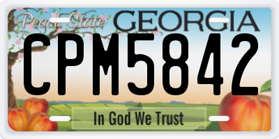 GA license plate CPM5842