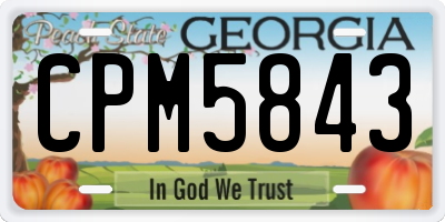 GA license plate CPM5843