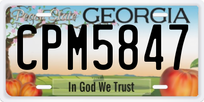 GA license plate CPM5847