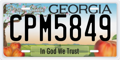 GA license plate CPM5849