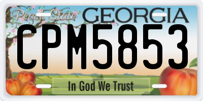 GA license plate CPM5853