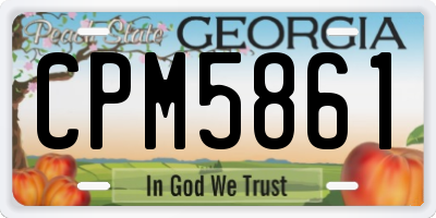 GA license plate CPM5861
