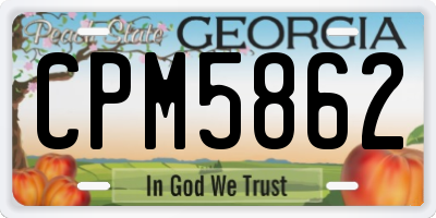 GA license plate CPM5862