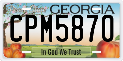 GA license plate CPM5870