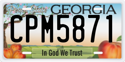 GA license plate CPM5871