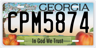 GA license plate CPM5874