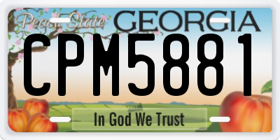 GA license plate CPM5881