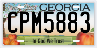 GA license plate CPM5883