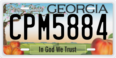 GA license plate CPM5884