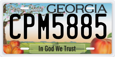 GA license plate CPM5885