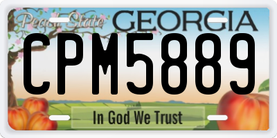 GA license plate CPM5889