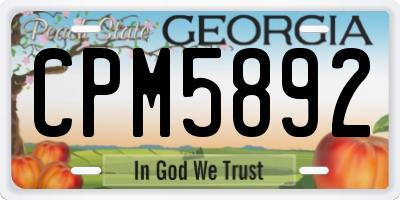GA license plate CPM5892