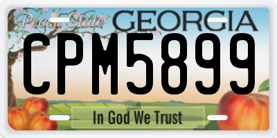GA license plate CPM5899