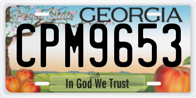 GA license plate CPM9653
