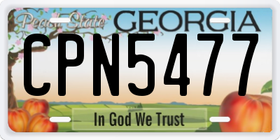 GA license plate CPN5477