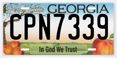 GA license plate CPN7339