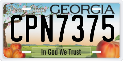 GA license plate CPN7375