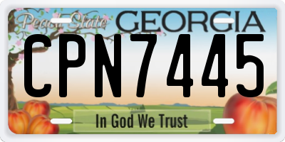 GA license plate CPN7445