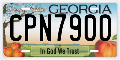 GA license plate CPN7900