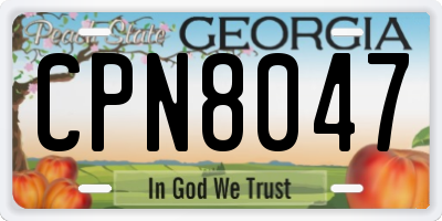 GA license plate CPN8047