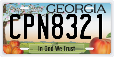 GA license plate CPN8321