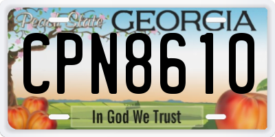 GA license plate CPN8610