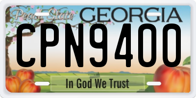 GA license plate CPN9400