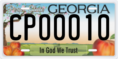 GA license plate CPO0010