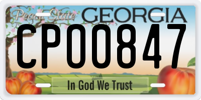 GA license plate CPO0847