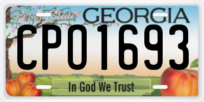 GA license plate CPO1693