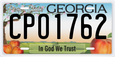 GA license plate CPO1762