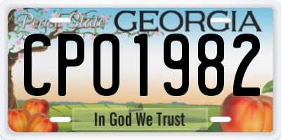 GA license plate CPO1982
