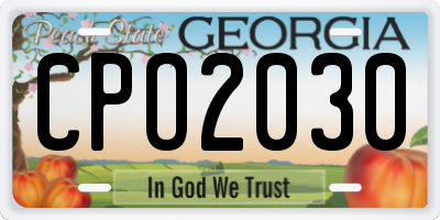 GA license plate CPO2030